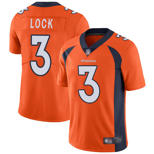 Denver Broncos Limited Men Orange Drew Lock Home Jersey #3 Vapor Untouchable NFL Football